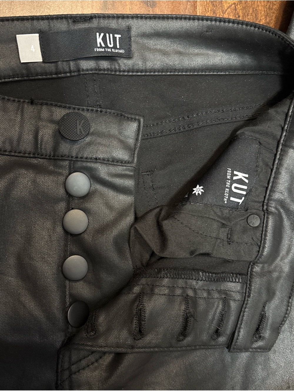 Kut from the Kloth Black Coated Skinny Jeans